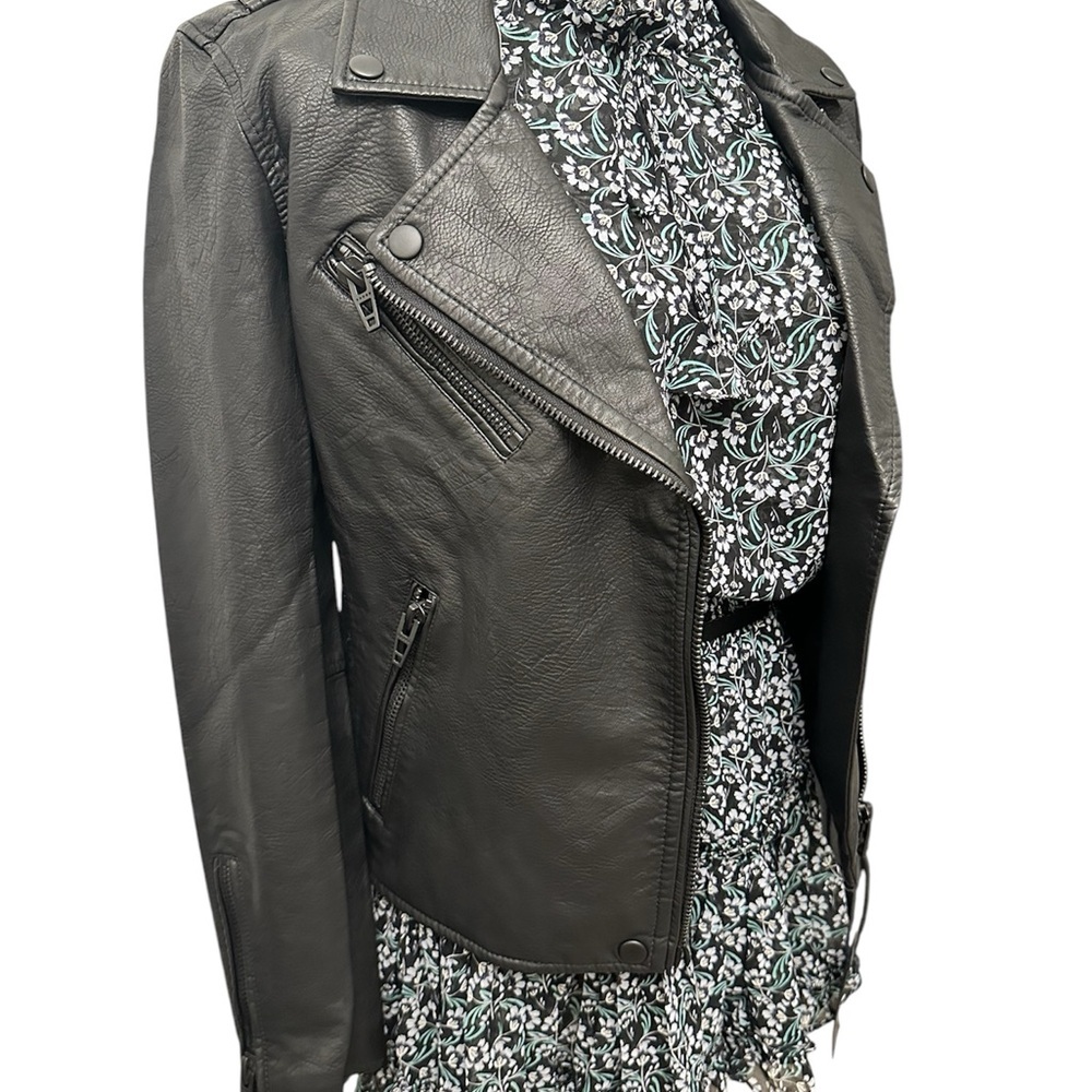 BLANK NYC Moto Jacket Vegan Leather Matte Black Onyx Women’s Size XS Small NEW - Picture 4 of 15